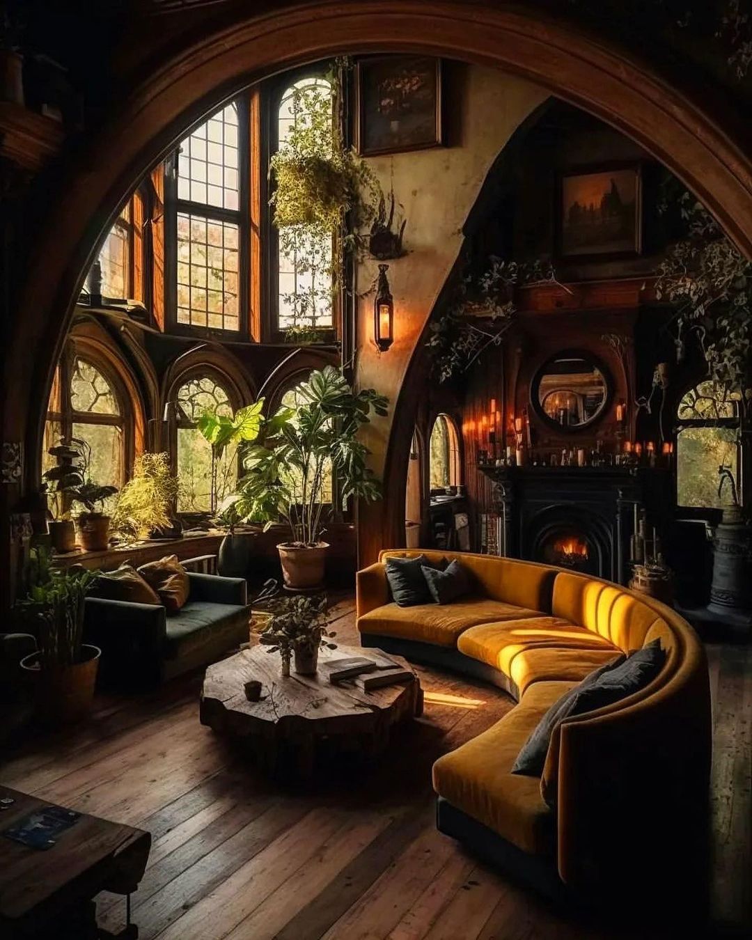 This meme is a humorous image of a dark, Gothic-style living room with a large, ornate fireplace. The text at the top of the image reads "When you finally get to the point where you're not even mad at your life". The image is meant to be humorous and relatable, poking fun at the idea that some people's lives are so mundane and uneventful that they're not even angry about it.